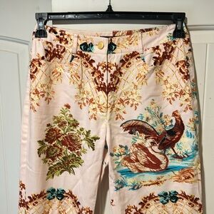 Etcetera Brand Floral and Bird Print Pants. Sz 4. Roberto Cavelli inspired.
